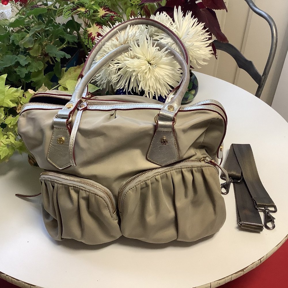 MZ Wallace Silver Grey Bedford Kate Shoulder Bag